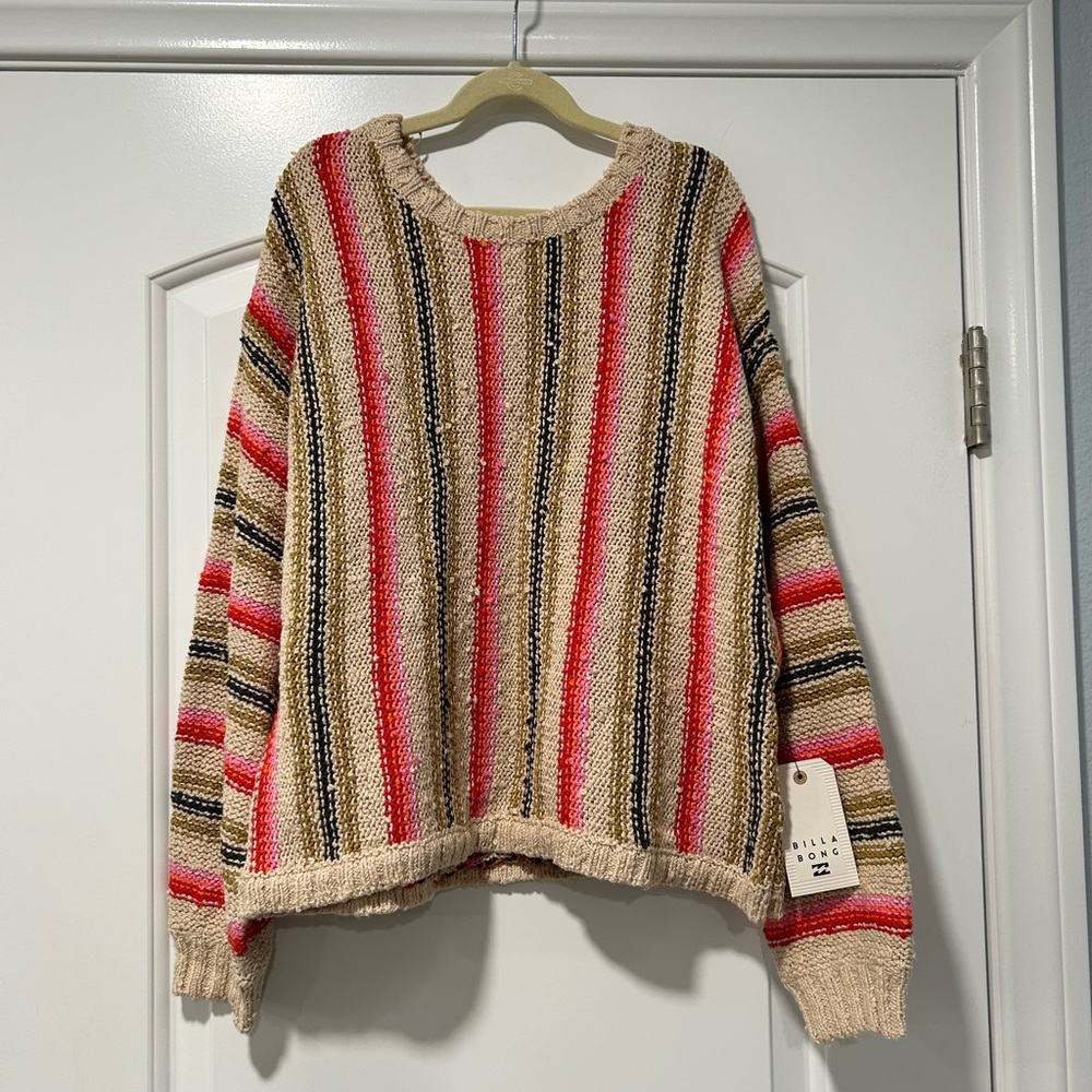 Women’s multicolor stripe sweater NWT Medium Billabong